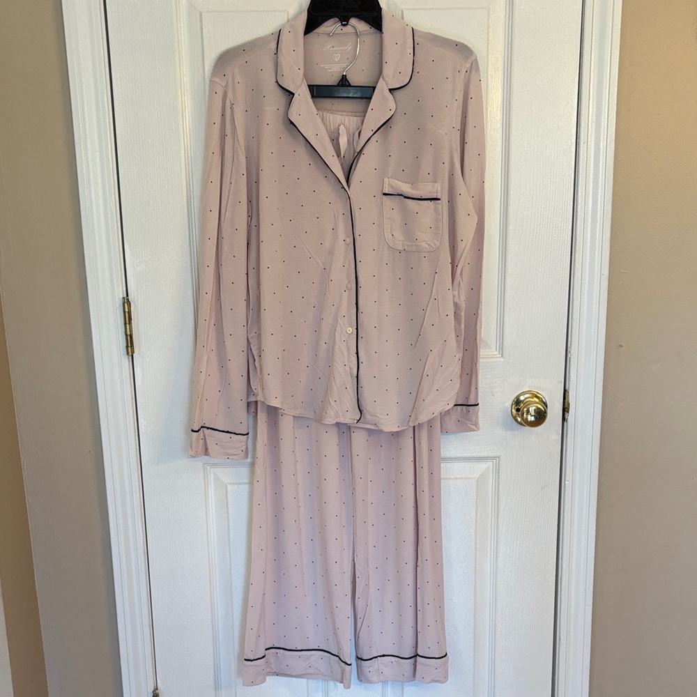 Victoria's Secret Pink Pajama Set with Black Trim